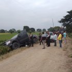 La camioneta en la que iba la víctima quedó encunetada en una vía de tercer orden.