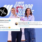 Ambos políticos se pronunciaron en redes sociales tras la publicación de una foto de Noboa y Marcela Aguiñaga.