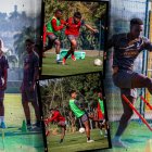 Los jugadores de Barcelona entrenaron en Sao Paulo.