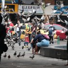 Uno de los guardias se mantuvo sentado y mirando su teléfono por varios minutos.