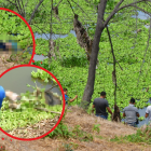 A este cuerpo le faltaba la cabeza y una pierna.  Policías retiraron un segundo cadáver del agua.