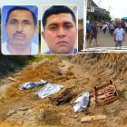 En este lugar, las tres víctimas fueron halladas enterradas, la mañana del lunes.