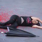 Nelly Hernández, representante de las sexoservidoras, fue protagonista en la puesta en escena.