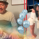 Aladino durante su celebración de cumpleaños. También compartió con sus hijas.
