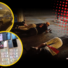 Alan (de gorra)  y sus amigos de farra durante el operativo policial. Garrido (chompa negra) es considerado un objetivo de alto valor para la Policía.