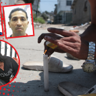 Familiares de Édison Tubay, asesinado por negarse a pagar la ‘vacuna’, lloraban desconsolados. Conocido de las víctimas de la noche del sábado en Paraíso de la Flor enciende una vela en el sitio del suceso.