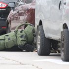 La policía hace presencia en el centro comercial Albán Borja.