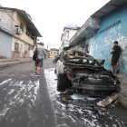 El carro quedó incinerado luego del siniestro.