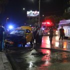 El carro que se incendió es un taxi.