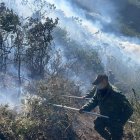 Militares intervieron para intentar apagar las llamas.