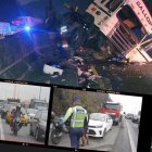 El  tráiler  fue llevado a un costado de la vía para permitir el paso de los carros. El auto y el 

otro tráiler, protagonistas  del segundo percance.