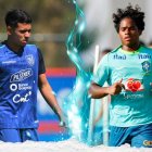 Kendry Páez y Endrick frente a frente en el partido de Brasil ante Ecuador.