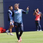 El DT Sebastián Beccacece está feliz con la entrega de los seleccionados en los entrenamientos.