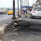 Este viernes 13 de septiembre, aún quedaban manchas ocasionadas por el fuego.