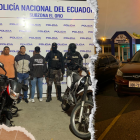 Los sospechosos y las evidencias fueron presentadas en el Comando de la Policía, en Machala.