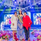 El día de su coronación posó junto a sus padres: Raúl Ilaquiche y Lourdes Tibán.