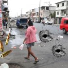 En el sitio en donde ocurrió el suceso criminal quedaron rastros del hecho violento.