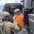 Alias Gordo Lucho al momento del traslado.