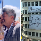 Marcela Aguiñaga y su novio, Mauricio Guim, en la propuesta de matrimonio.