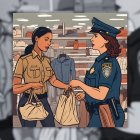 La sospechosa fue retenido cuando intentaba salir de la tienda.