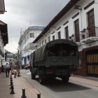 El Centro Histórico de Quito está militarizado esta tarde.