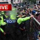 Las protestas en Quito fueron convocadas para manifestarse en contra de los apagones de energía.