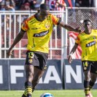 Janner Corozo  logró de penal el gol para Barcelona, en el estadio Bellavista de Ambato.