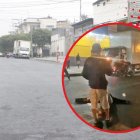 Momento en que le prendieron fuego al presunto sicario.