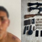 El detenido habría estado cuidando el armamento.
