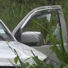 Así quedó el vehículo de la víctima en Quinindé.