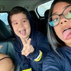 Sofía junto a sus hijos Savash y Renata, a ella no le gusta el mundo farandulero. Está dedicada al deporte y a los estudios.