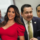 Danilo Carrera (izq.), Mayra Salazar, Pablo Muentes y Wilman Terán, procesados por la justicia en casos de este 2024.