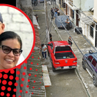 Hugo Marcelo Molina Rezabala (círculo) fue asesinado a tiros en la puerta de su casa. Agentes policiales llegaron al lugar para recabar indicios.