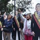 Más de 200 personas se convocaron para respaldar al presidente Daniel Noboa.