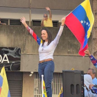 María Corina Machado durante las manifestaciones de este 9 de enero en Venezuela.
