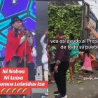 Leonidas Iza (i) y Jorge Chamba pelean sus respectivos cargos en esta contienda política.