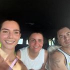 Lavinia Valbonesi, María José Pinto y el Presidente Daniel Noboa.