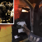 Una de las víctimas quedó con los pies dentro del vehículo.