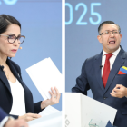 Luisa González e Iván Saquicela se enfrentaron en el debate presidencial.