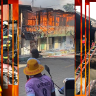 El incendio estructural consumió cuatro inmuebles. Unas familias perdieron sus negocios.