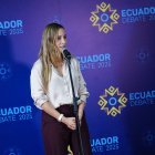 Andrea González, en la jornada de debate presidencial 2025.