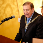 Edmundo González durante su visita a Ecuador.