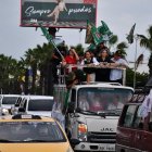 La candidata presidencial Andrea González en Machala.