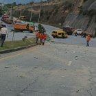 Imagen del accidente en la Ruta Viva, en Quito.