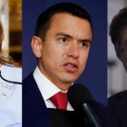 Dina Boluarte, Presidenta de Perú; Daniel Noboa, Presidente de Ecuador y Gustavo Petro, Presidente de Colombia.