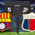 Barcelona SC vs D. Quito en la Noche Amarilla de Quito 2025.