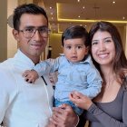 Jhonatan Narváez con su esposa Génesis Rodríguez y el pequeño Lucas.