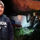 El policía Jonathan Fabricio Abata Castro murió al volcarse el patrullero.