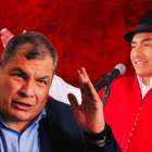 Rafael Correa y Leonidas Iza.