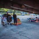 Tras el operativo, se compartieron imágenes bajo el paso al desnivel.